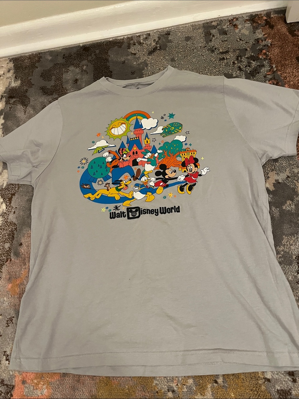 Disney Walt Disney World Gray Short Sleeve Tee with Classic Character Graphic